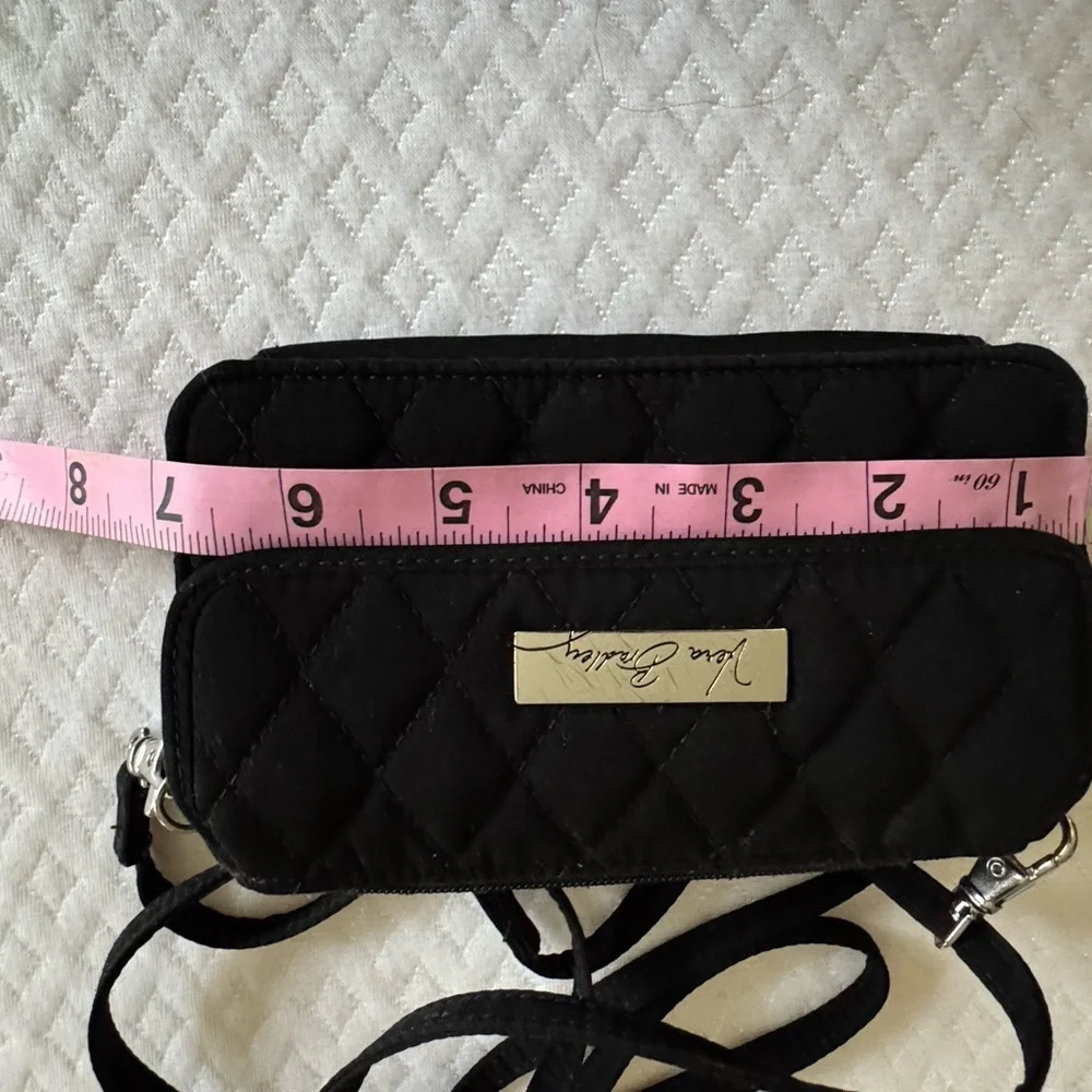 Vera Bradley Black Quilted Crossbody Wallet Bag